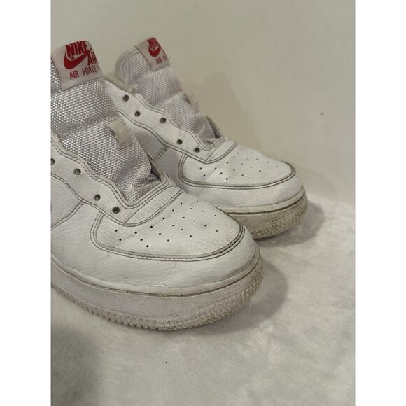 Nike Air Force 1 White University Red Size 6y (missing Laces) - Picture 3 of 10